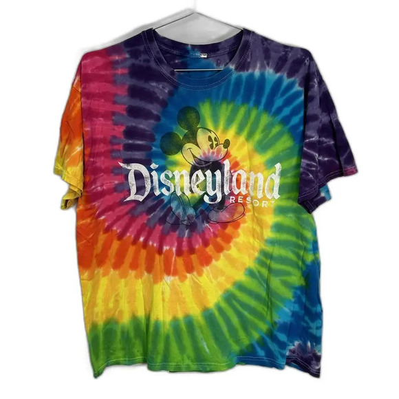 Disney Tops - Disneyland Mickey Tie Dye Colorful Tshirt Large‎